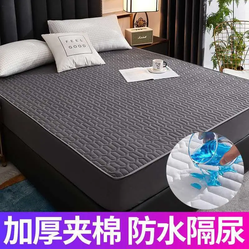 Cross-border cotton waterproof bed hat thickened urine-proof bedspread Simmons mattress protective cover cotton dust cover wholesale