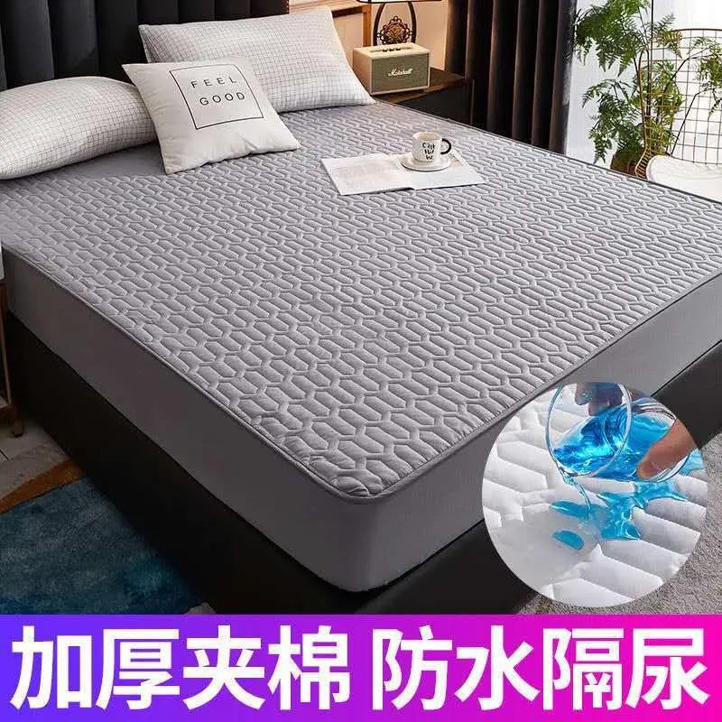 Cross-border cotton waterproof bed hat thickened urine-proof bedspread Simmons mattress protective cover cotton dust cover wholesale