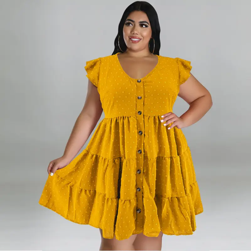 Ice Silk Wrinkled Fur Ball Dress Large Size Women - Image 2