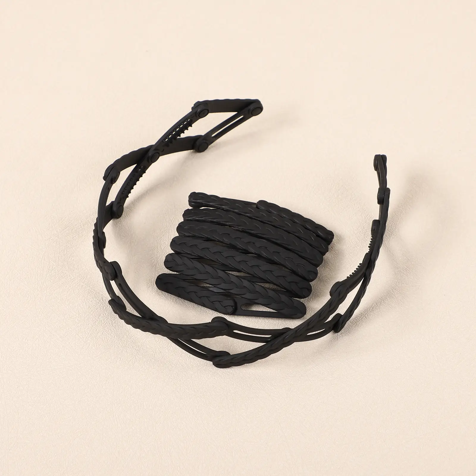 Gray Elastic Hair Accessory for Adults - Image 2