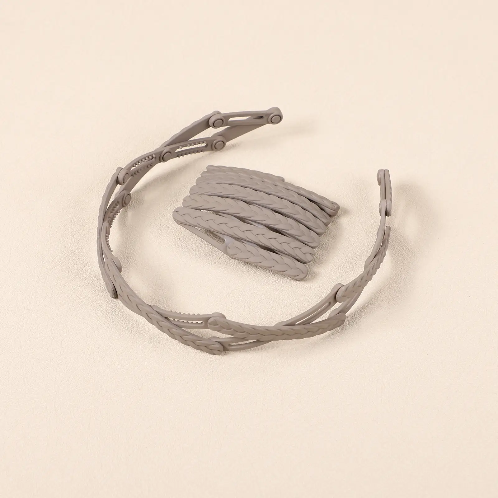 Gray Elastic Hair Accessory for Adults - Image 5