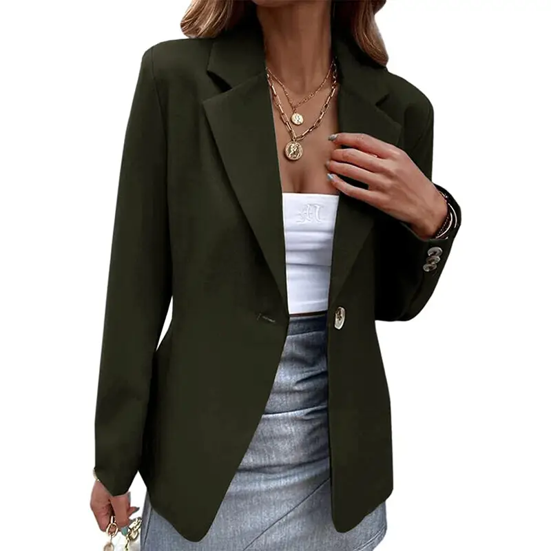 Women's Long Sleeve Pure Color Suit Jacket 2024 - Image 11