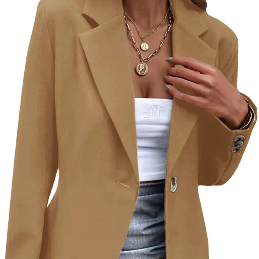 Women's Long Sleeve Pure Color Suit Jacket 2024 - Image 12