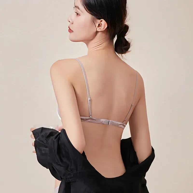 Tangge Silk Satin Non-Rim Bra Thin Breathable - Image 6