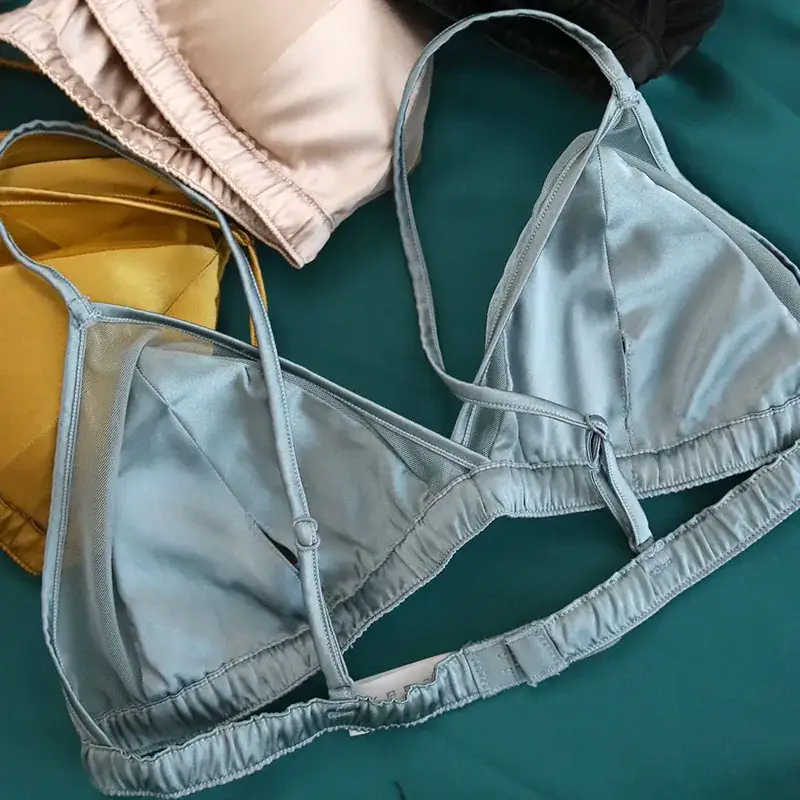 Tangge Silk Satin Non-Rim Bra Thin Breathable - Image 8