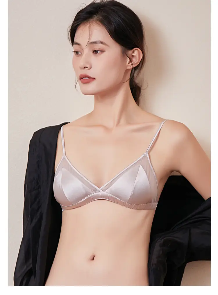 Tangge Silk Satin Non-Rim Bra Thin Breathable — feature 13