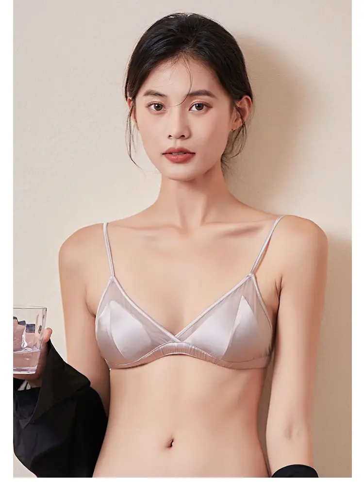 Tangge Silk Satin Non-Rim Bra Thin Breathable — feature 15
