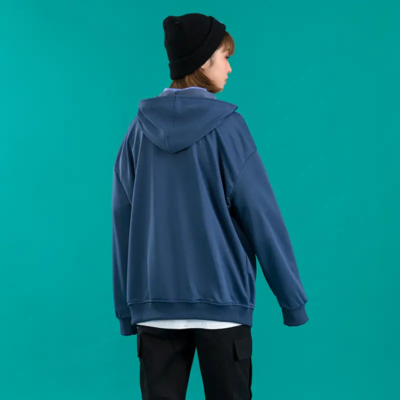Men Green Hooded Zipper Sweatshirt 260g - Image 15
