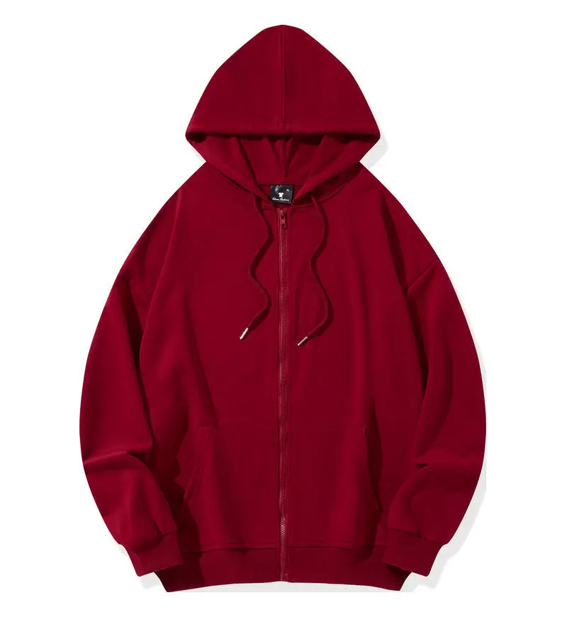 Men Green Hooded Zipper Sweatshirt 260g - Image 11