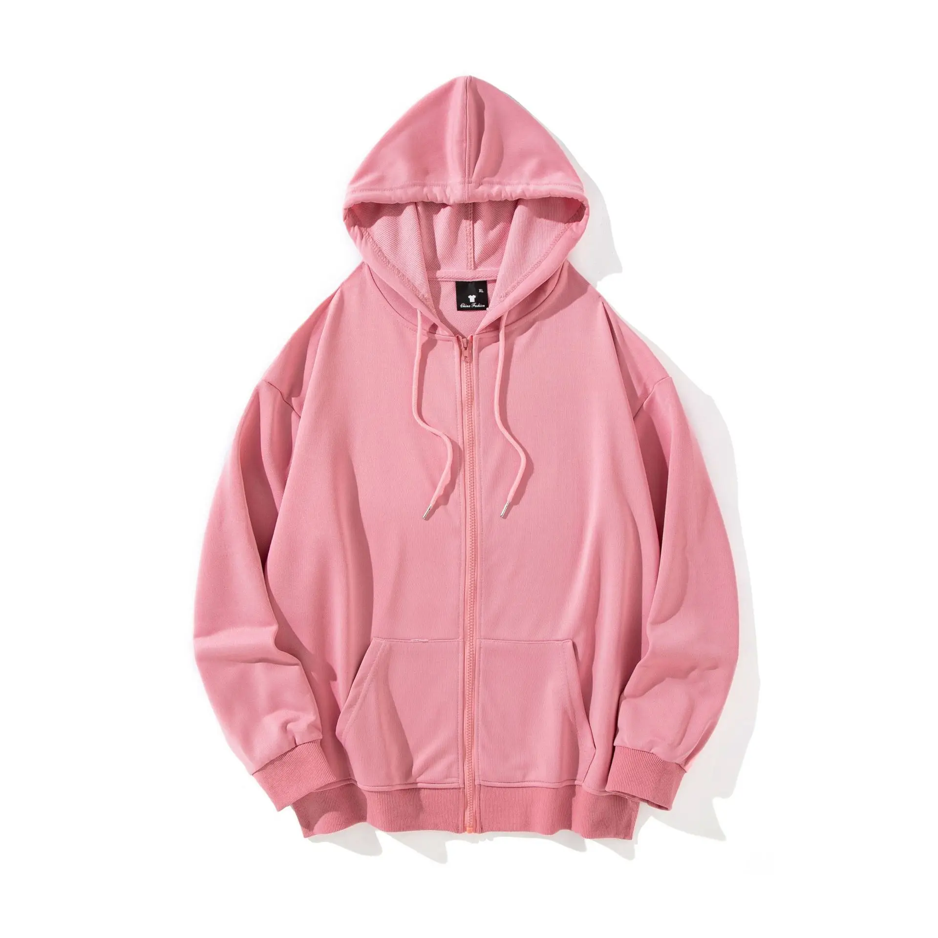 Men Green Hooded Zipper Sweatshirt 260g - Image 5