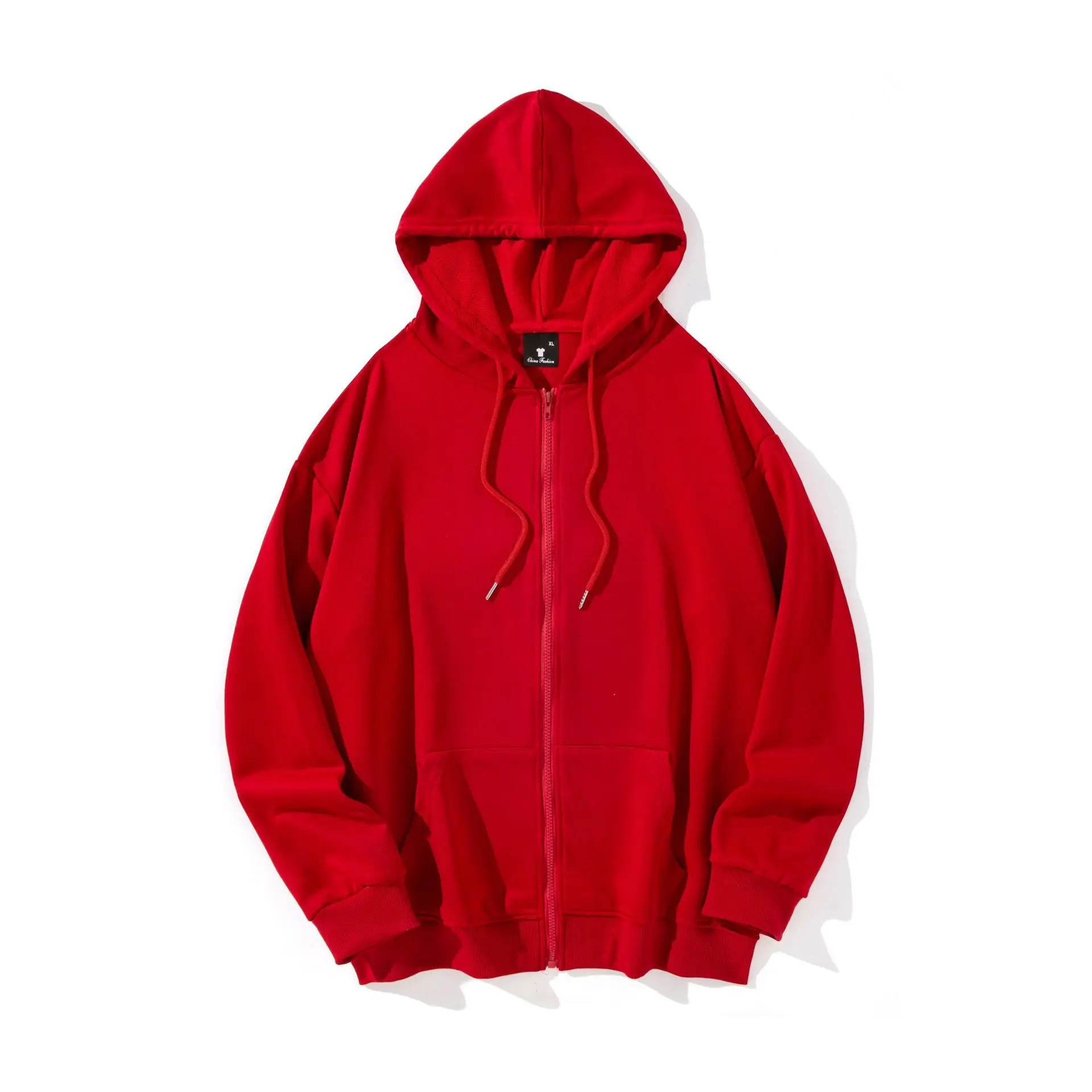 Men Green Hooded Zipper Sweatshirt 260g - Image 8