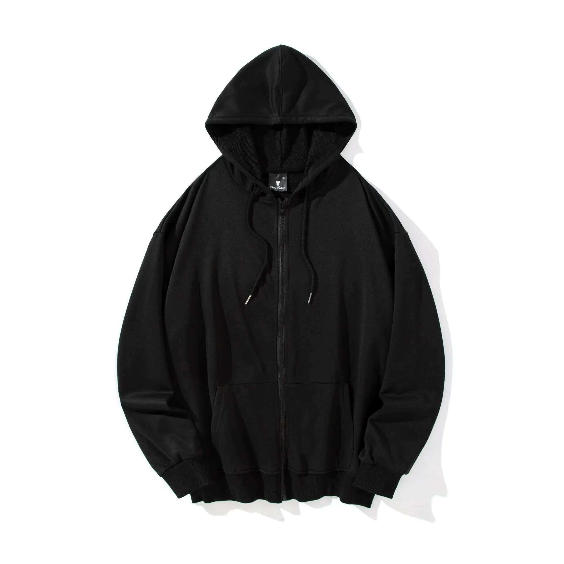 Men Green Hooded Zipper Sweatshirt 260g - Image 9