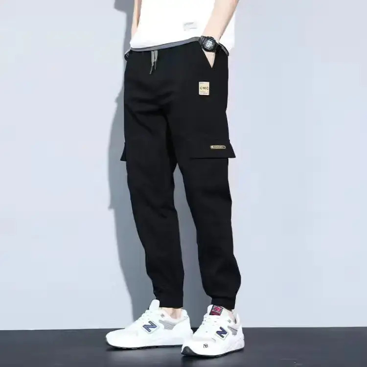 Men Beige Loose Straight Leg Harem Pants 2022 - Image 2