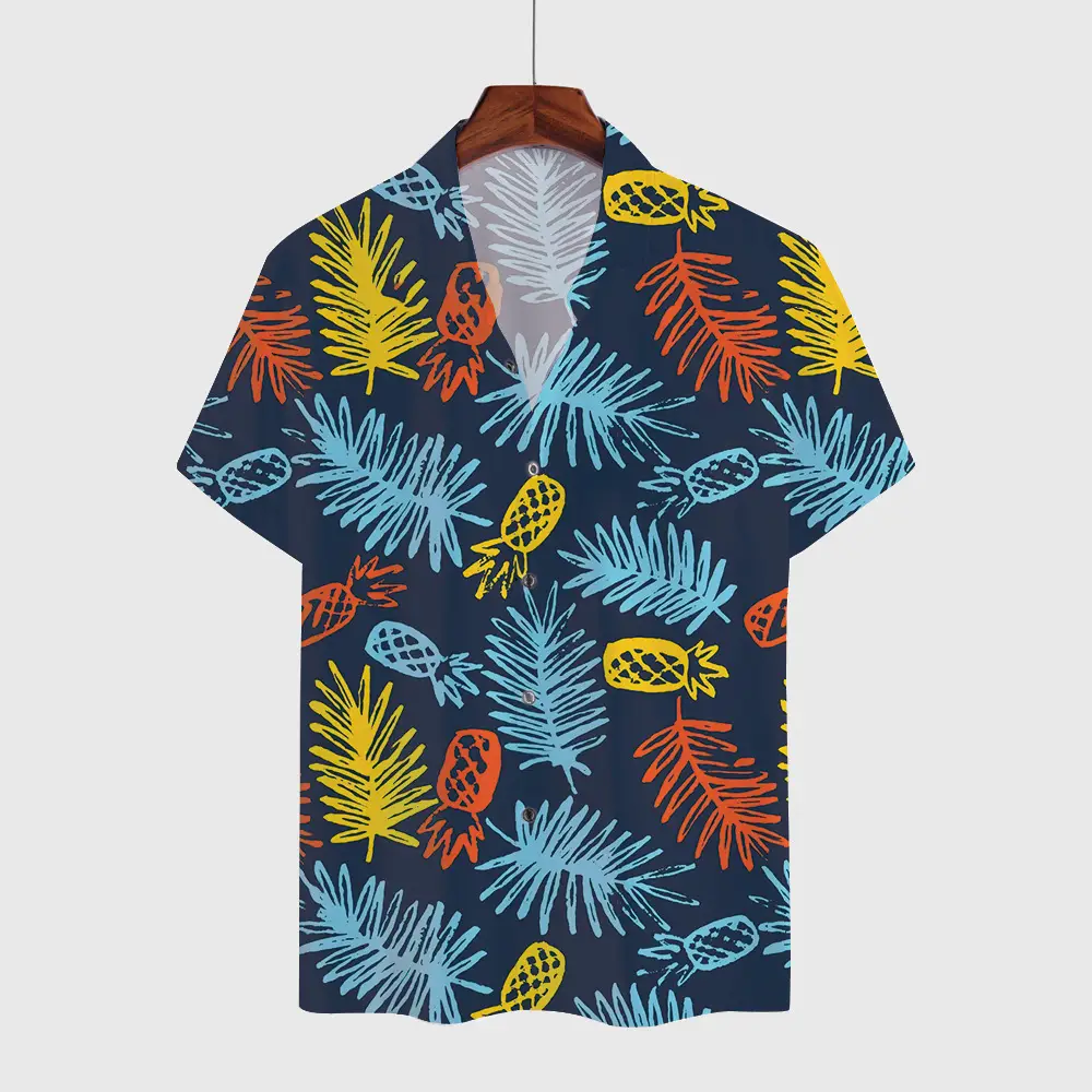3D Digital Print Men's Brown White Short Sleeve Shirt - Image 12