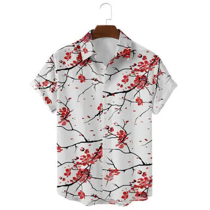 3D Digital Print Men's Brown White Short Sleeve Shirt - Image 4