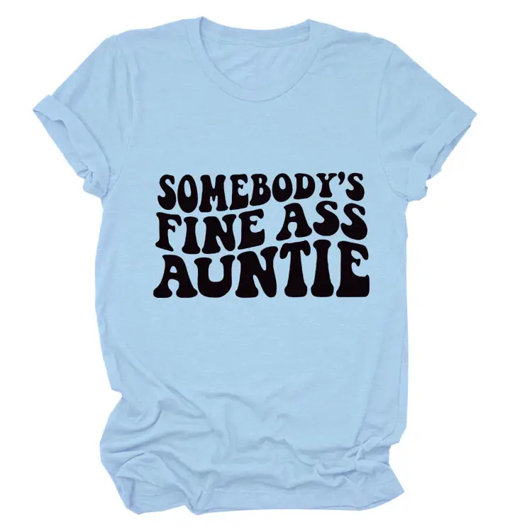 Women Black T-Shirt "Somebody's Fine Ass Auntie"