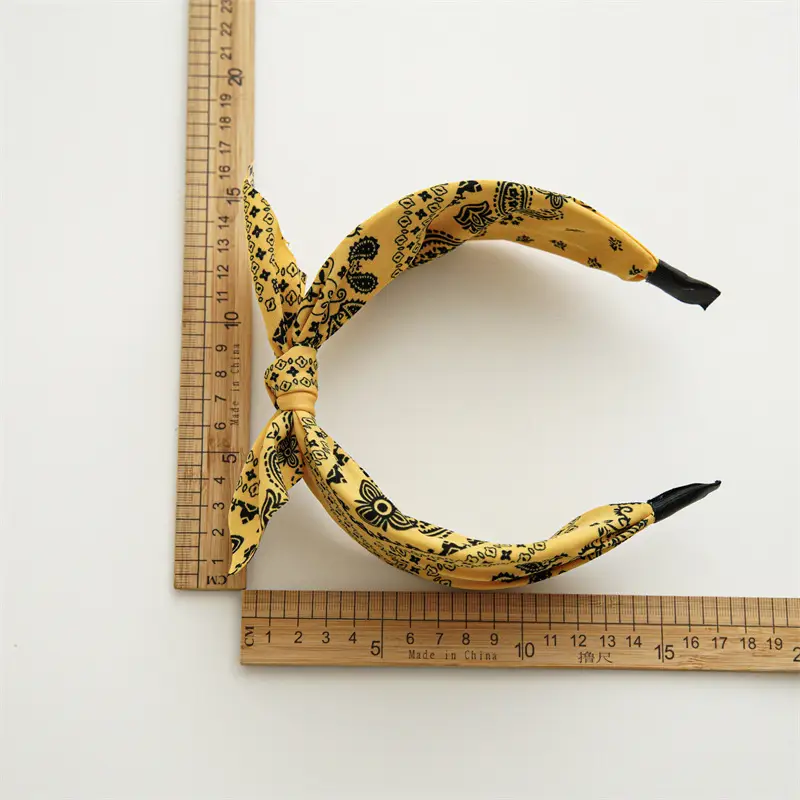 Three-state Cross-border New Ethnic Style Small Ear Knot Hair Band Wide Press Hair Stamp Hair Accessories Women's Large Printed Headband - Image 13