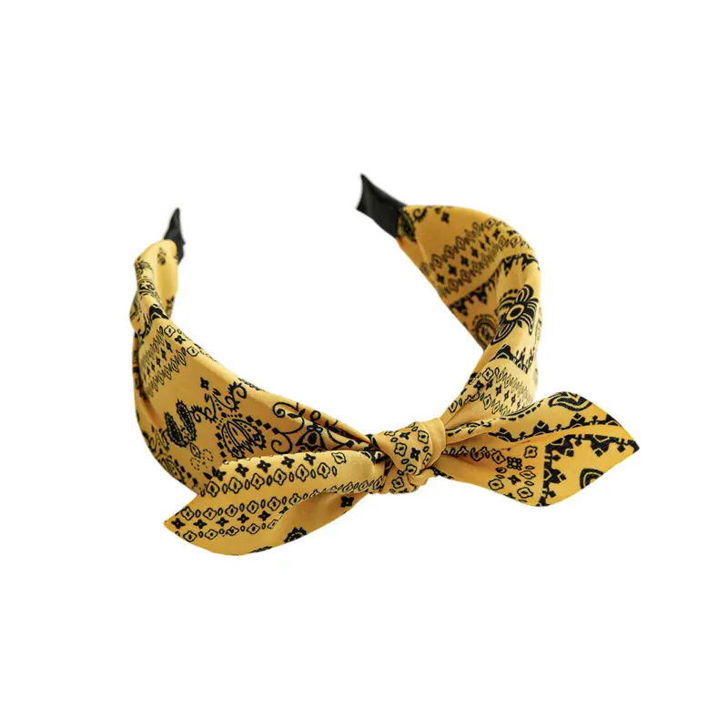 Three-state Cross-border New Ethnic Style Small Ear Knot Hair Band Wide Press Hair Stamp Hair Accessories Women's Large Printed Headband - Image 14
