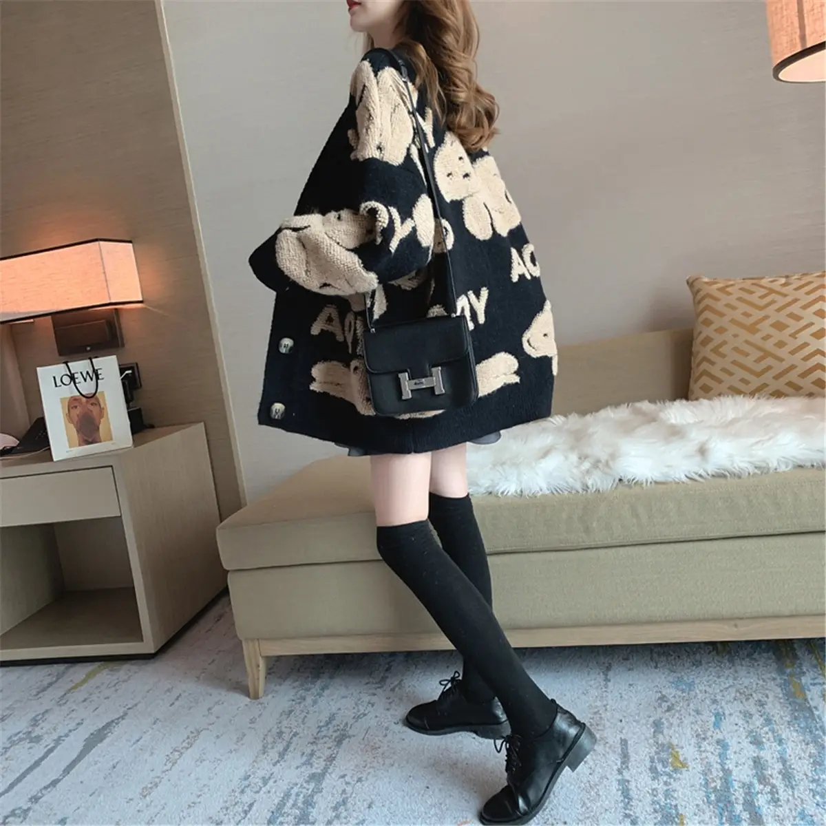 Women's Thick Knitted Cardigan Coat 2022 Lazy Style - Image 2