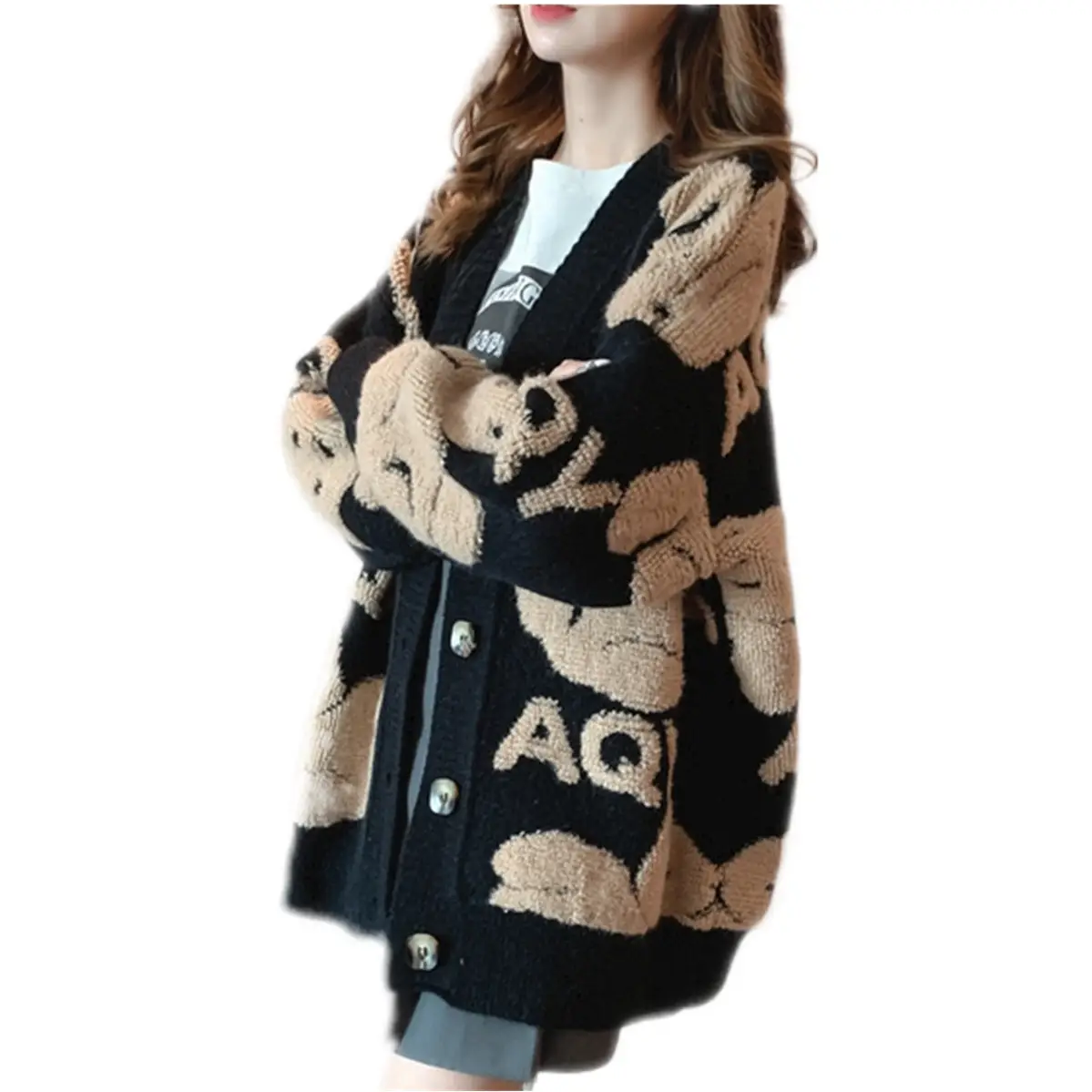 Women's Thick Knitted Cardigan Coat 2022 Lazy Style