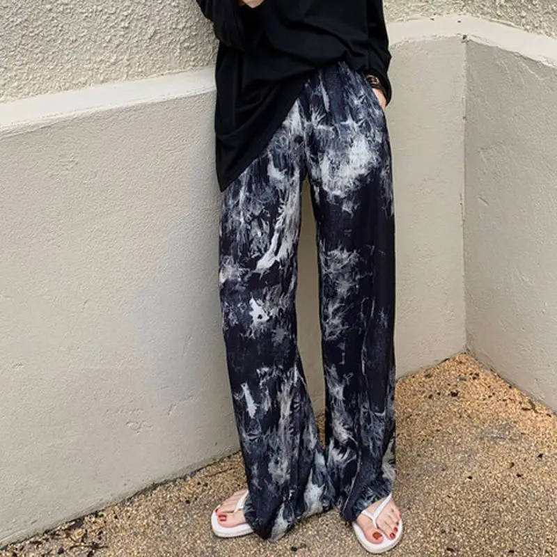 Women Tie-Dye Wide Leg Pants Summer Loose Slimming Casual Pants - Image 2