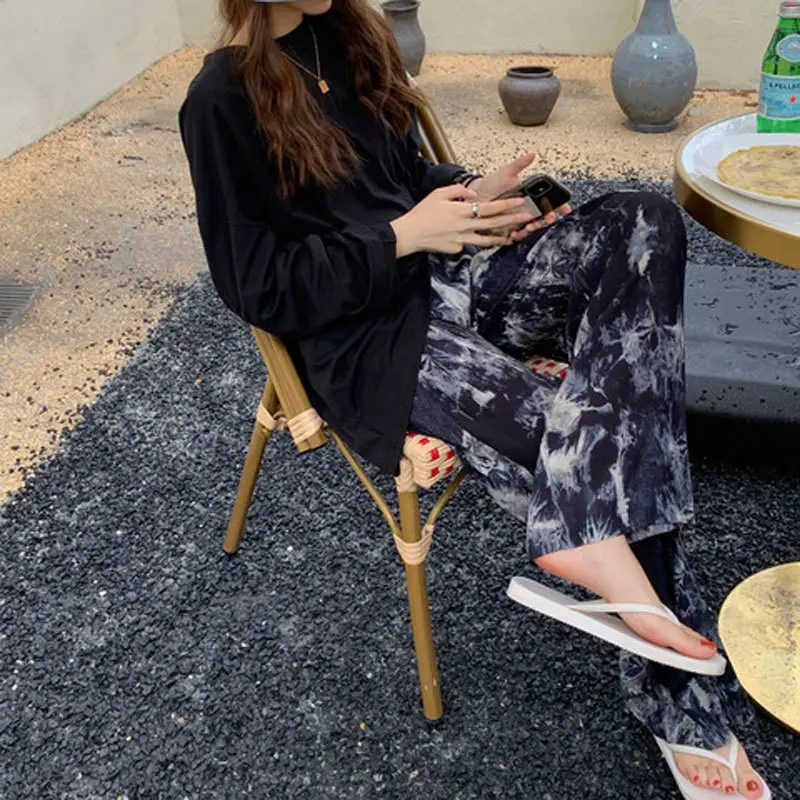 Women Tie-Dye Wide Leg Pants Summer Loose Slimming Casual Pants - Image 4