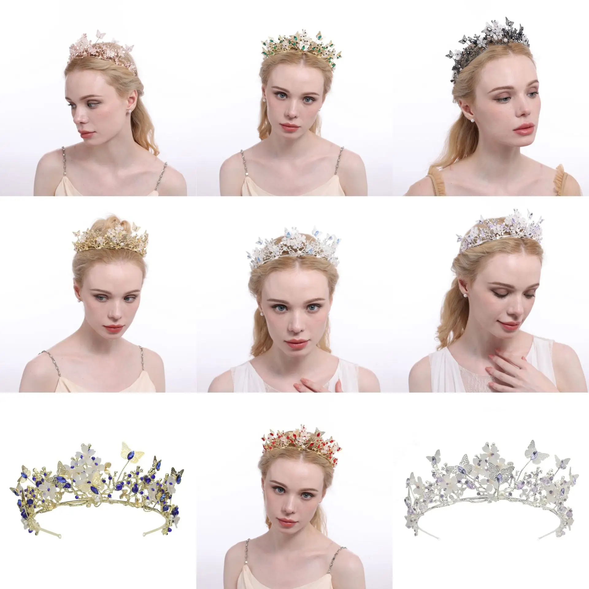 Vintage Alloy Bridal Crown European American Antique