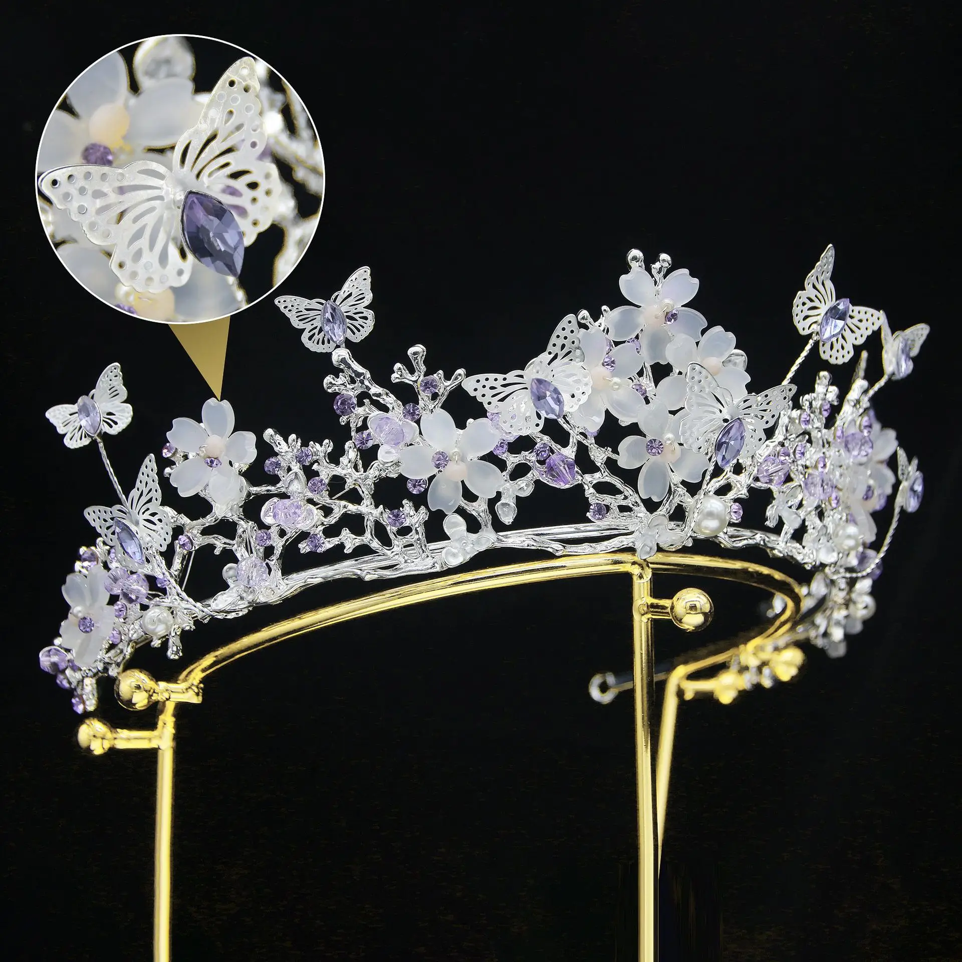 Vintage Alloy Bridal Crown European American Antique