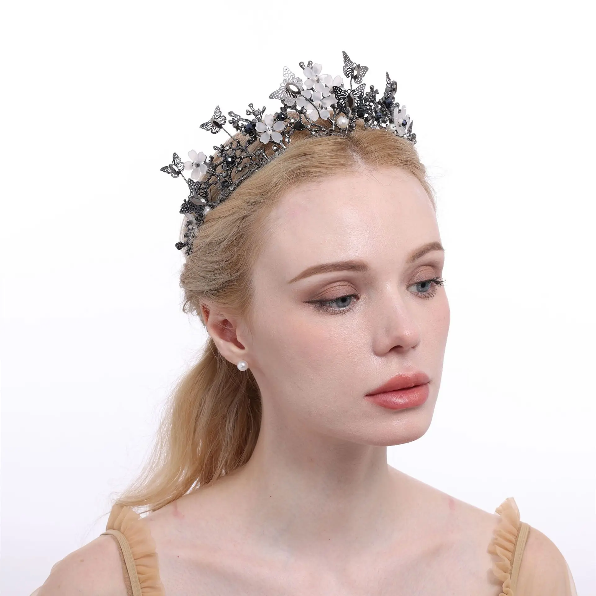 Vintage Alloy Bridal Crown European American Antique