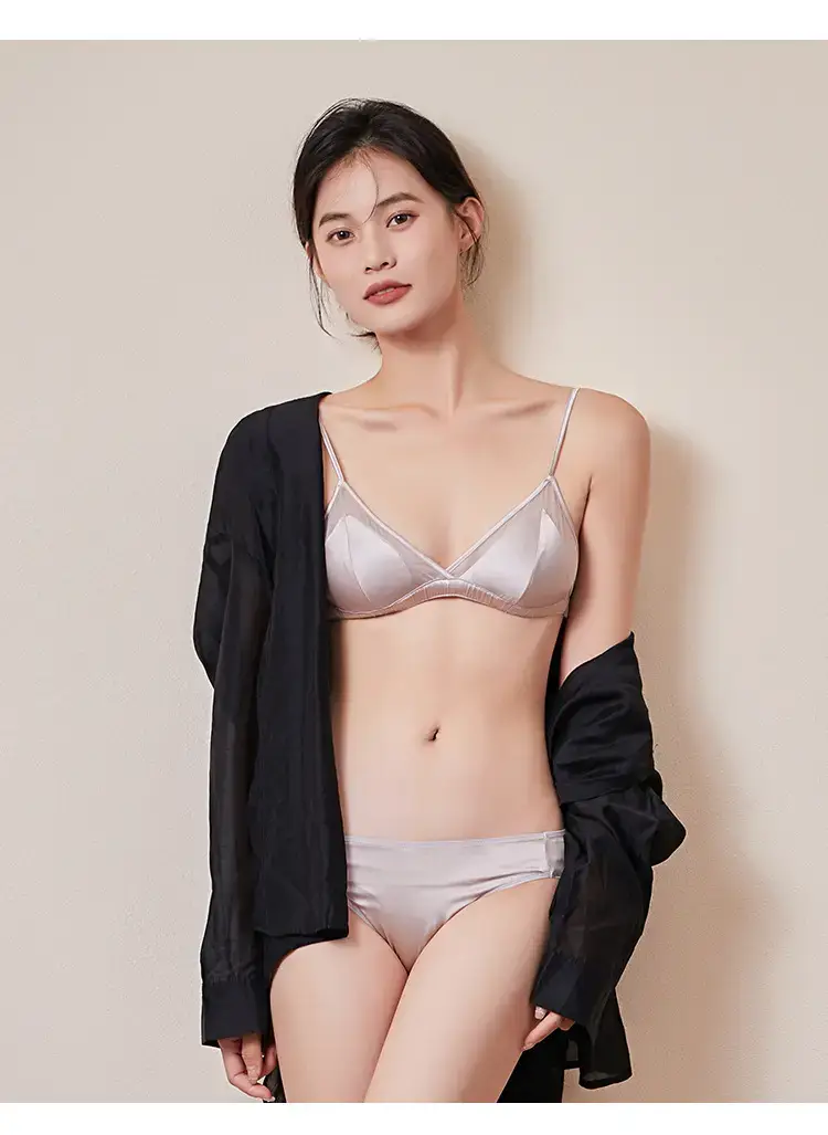 Women's Triangle Cup Non-Rim Bra Silk Mulberry Satin — feature 21