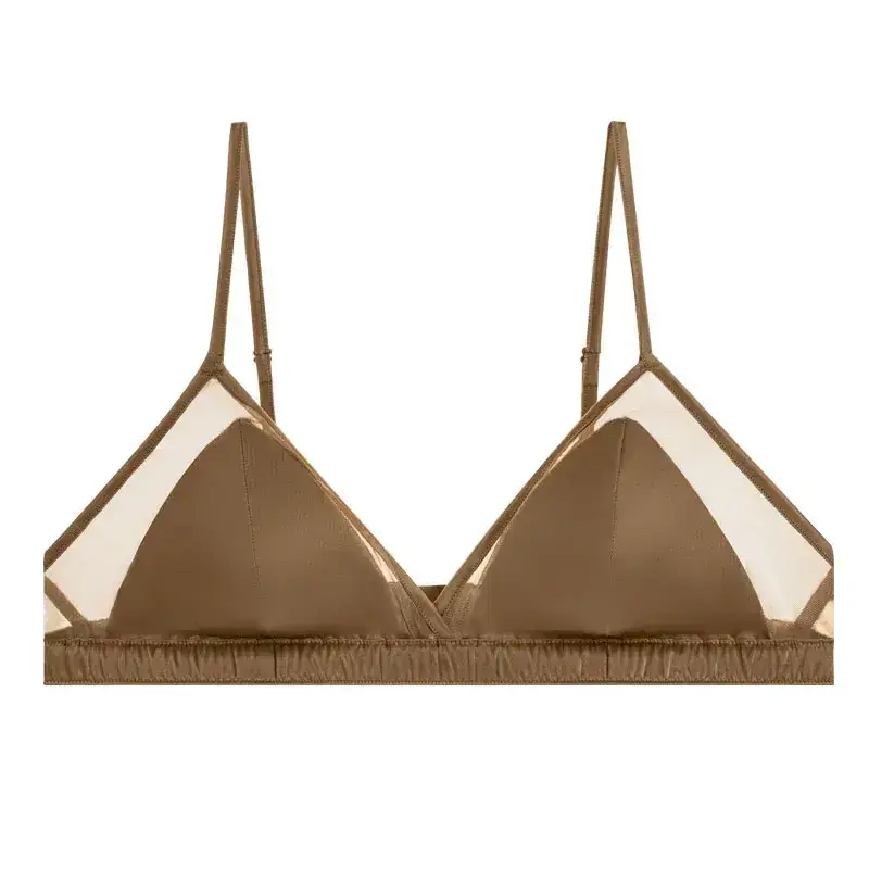 Women's Triangle Cup Non-Rim Bra Silk Mulberry Satin - Image 4