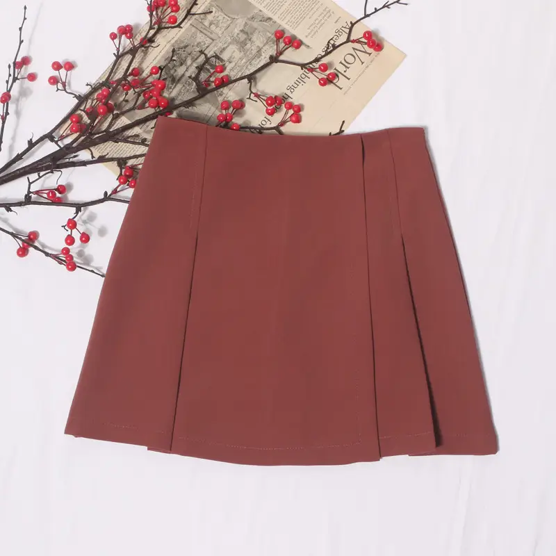 Irregular Pleated Chiffon Skirt Women Pink 1988 - Image 3