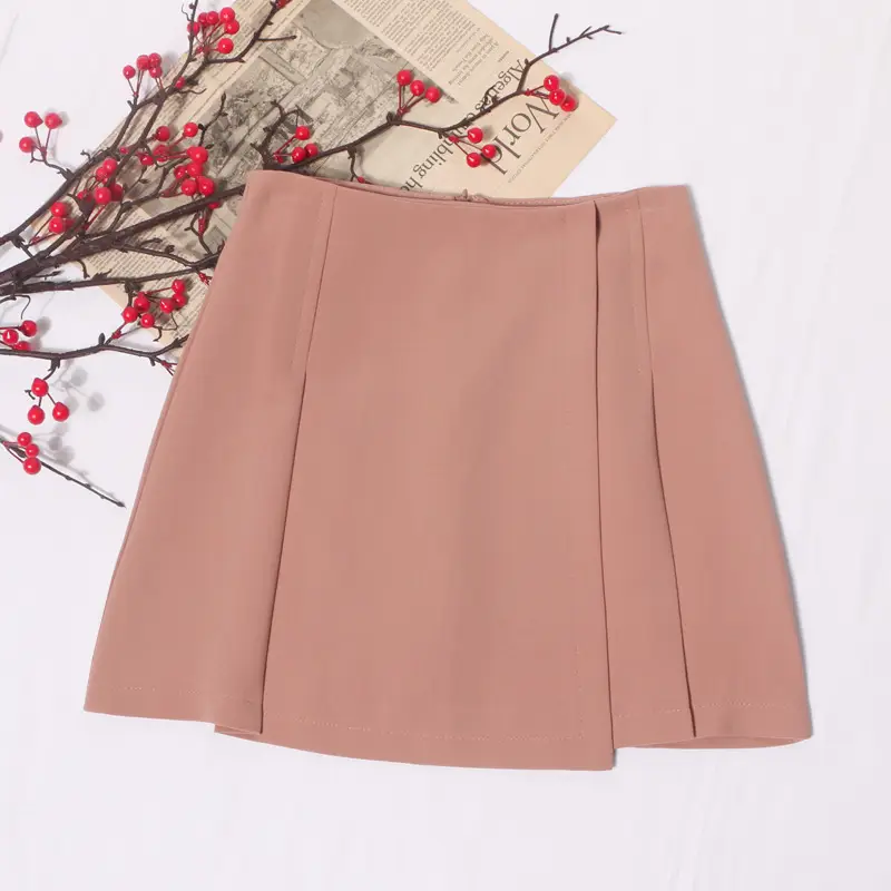 Irregular Pleated Chiffon Skirt Women Pink 1988 - Image 2