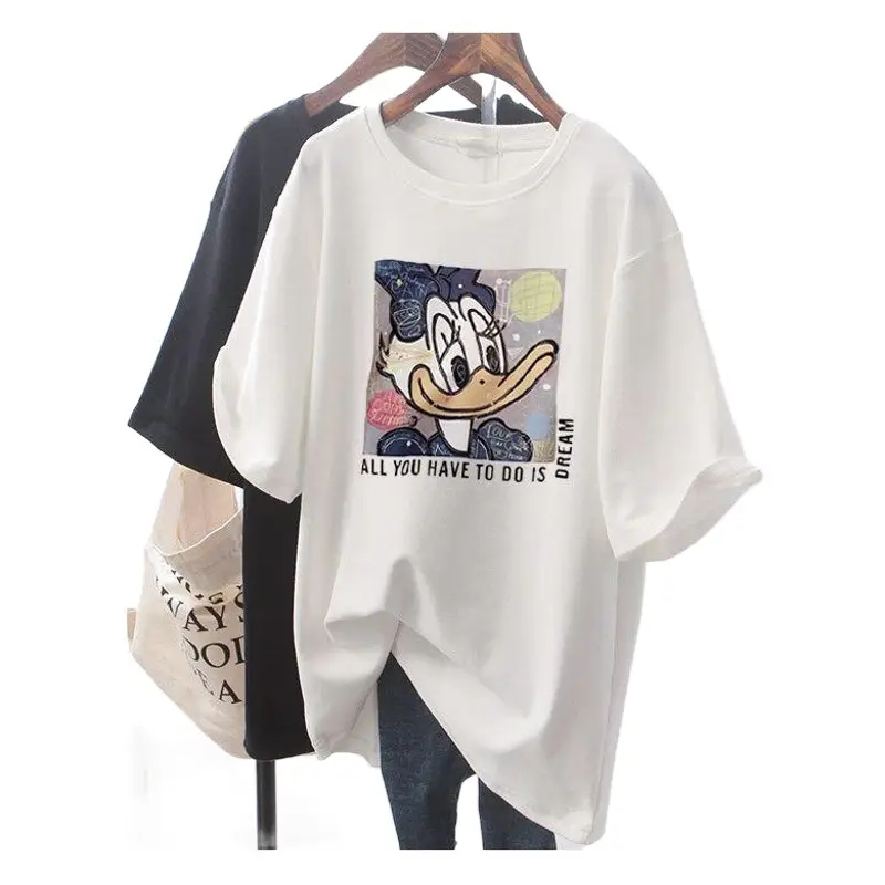 Mickey Print Cotton T-shirt for Pregnant Women