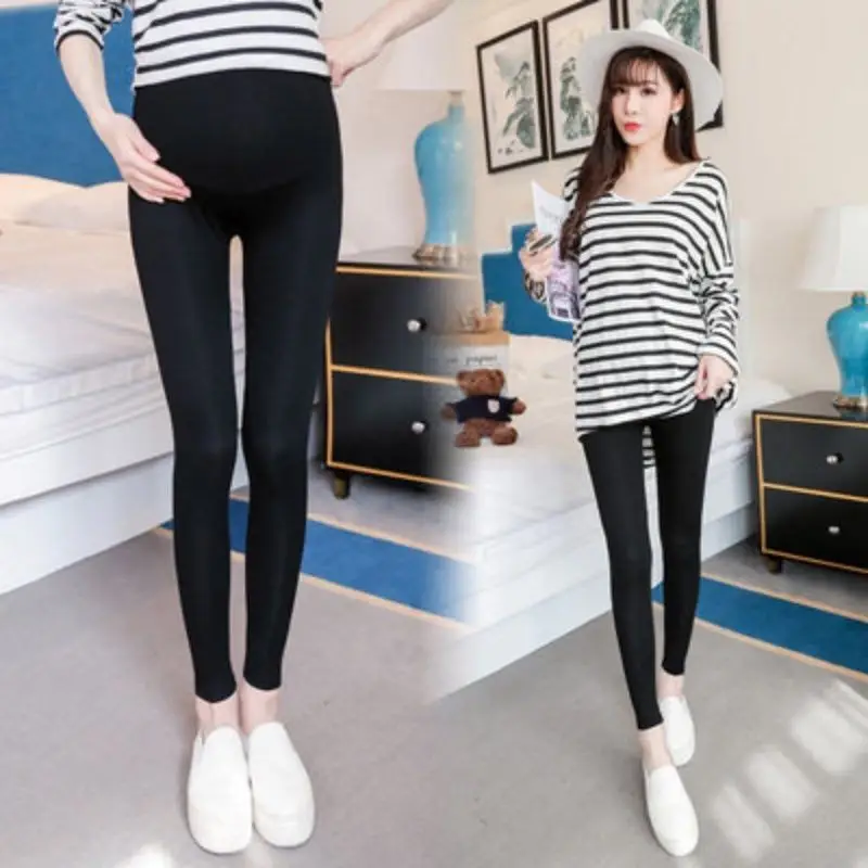Pregnant Women's Black Leggings Long Pants Summer Wear