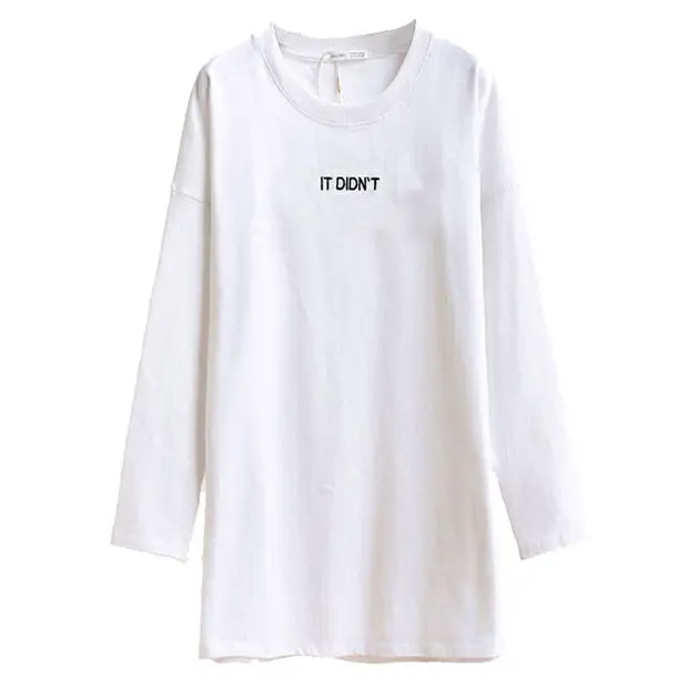 Pregnant Women Long Sleeve T-Shirt White Black Loose Korean Style - Image 28