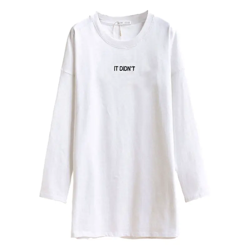 Pregnant Women Long Sleeve T-Shirt White Black Loose Korean Style