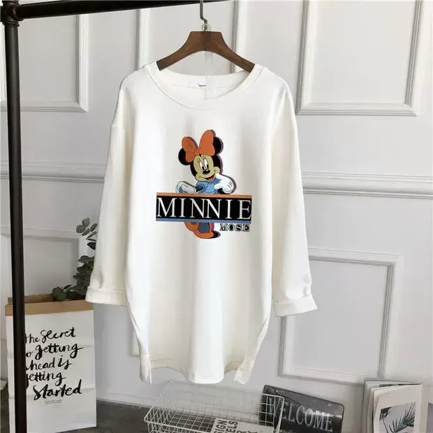 Pregnant Women Long Sleeve T-Shirt White Black Loose Korean Style — feature 15