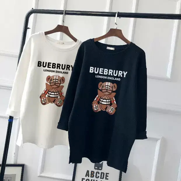Pregnant Women Long Sleeve T-Shirt White Black Loose Korean Style — feature 2