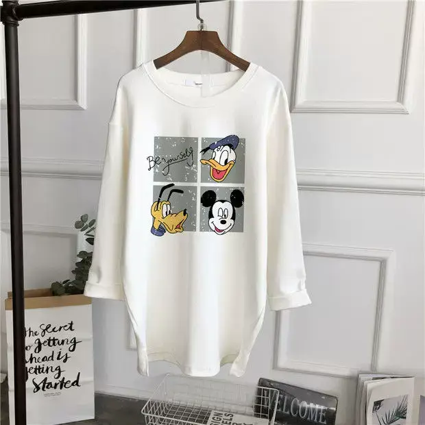 Pregnant Women Long Sleeve T-Shirt White Black Loose Korean Style — feature 24