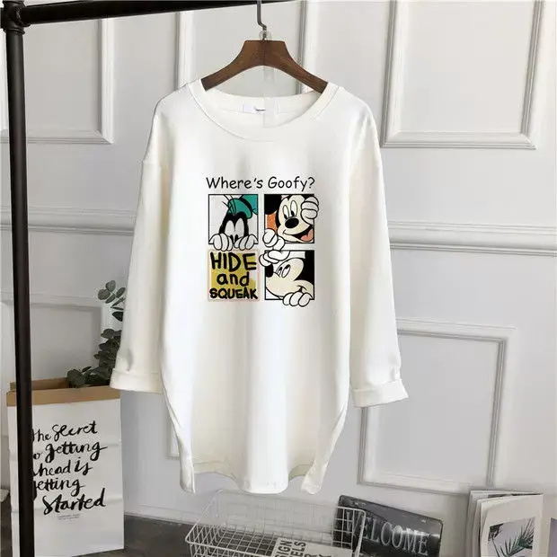 Pregnant Women Long Sleeve T-Shirt White Black Loose Korean Style — feature 27