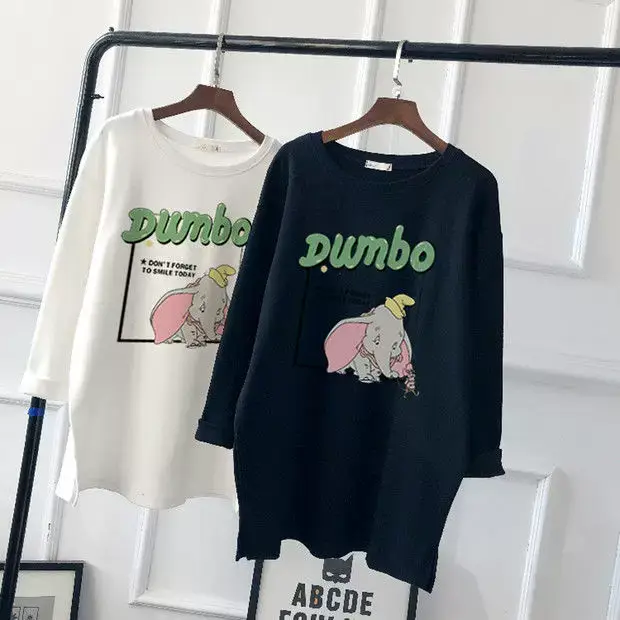 Pregnant Women Long Sleeve T-Shirt White Black Loose Korean Style — feature 29