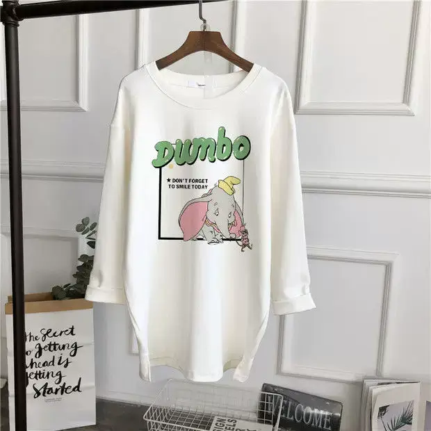 Pregnant Women Long Sleeve T-Shirt White Black Loose Korean Style — feature 30