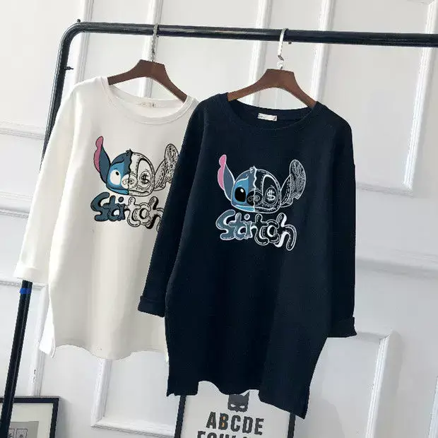Pregnant Women Long Sleeve T-Shirt White Black Loose Korean Style — feature 8