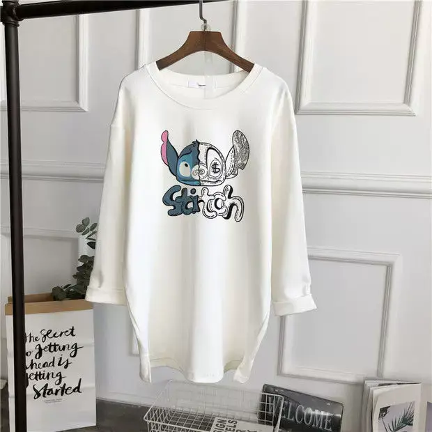 Pregnant Women Long Sleeve T-Shirt White Black Loose Korean Style — feature 9