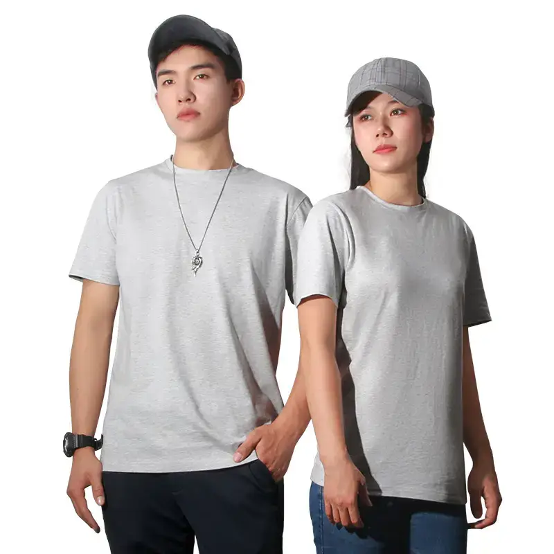 Men's Combed Cotton Short Sleeve T-Shirt Grey - Image 8