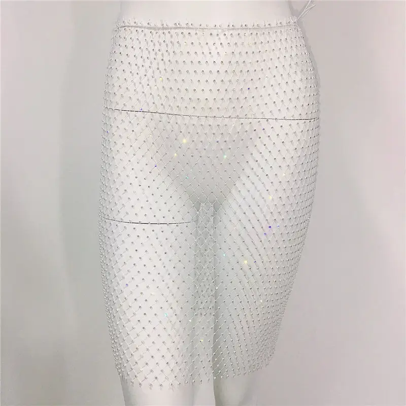 Sexy Rhinestone Fishnet Camisole Women's Top - Image 11