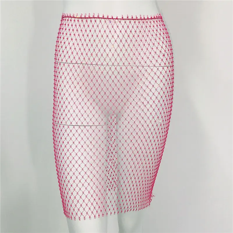 Sexy Rhinestone Fishnet Camisole Women's Top — feature 18