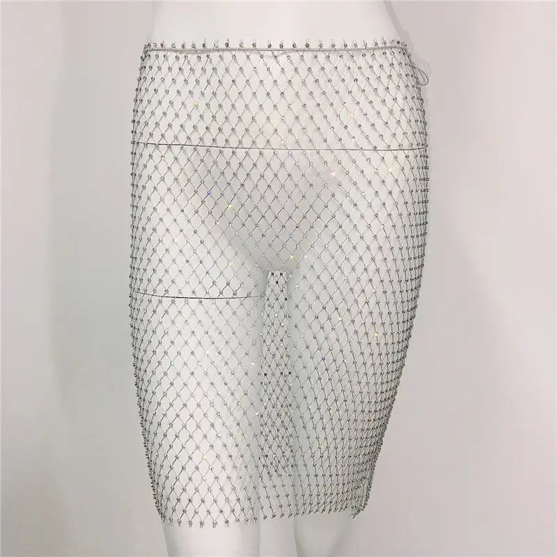 Sexy Rhinestone Fishnet Camisole Women's Top - Image 18