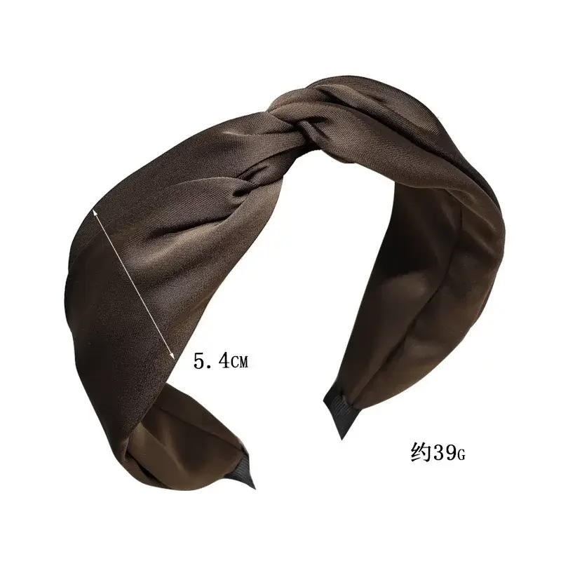 Satin Gloss Twisted Cross Knot Headband Women's Elegant All-match Retro Headwear for Summer — feature 25